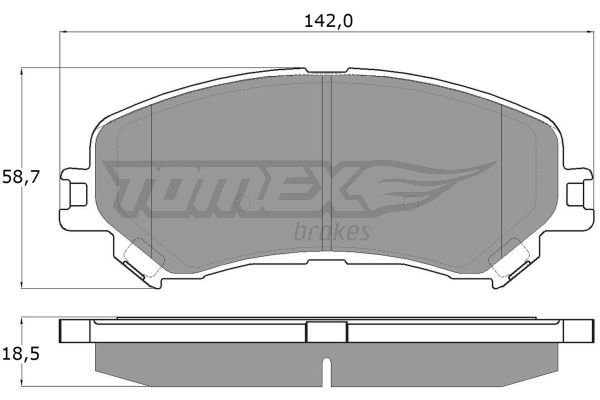 TOMEX BRAKES Комплект тормозных колодок, дисковый тормоз TX 18-25